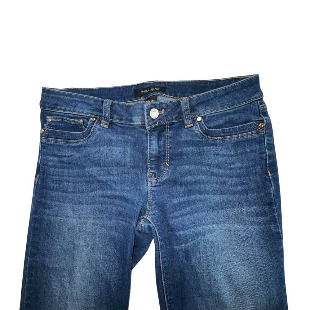 White House Black Market Slim Leg Denim Jeans Stretch Medium Wash Women's 2R - Picture 2 of 9